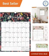 2026 Floral Wall Calendar - Large 11.4" x 14.6" for Home and Office Organization