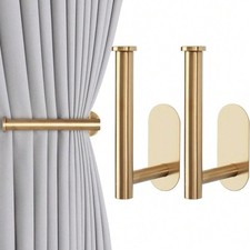 2 Pack Adhesive Curtain Tiebacks, No Drill Curtain Holdbacks