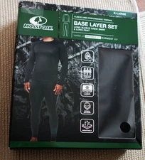 MOSSY OAK  Performance FLEECE LINED Base Layer 2-Pc MEN'S XL Top & Bottom NWT