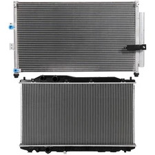 Radiator & A/C Condenser For 2006 2007 2008 2009 2010 2011 Acura Honda