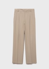 MANGO Straight-fit pleated pants Medium Brown 67028278