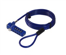 Blue Notebook Laptop Combination Lock Security Cable Wire AntiTheft Device