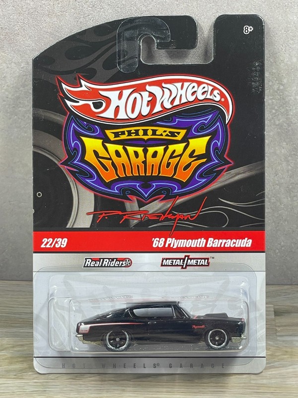 Hot Wheels - Phil's Garage - '68 Plymouth Barracuda (Black) #22/39 -in Protector