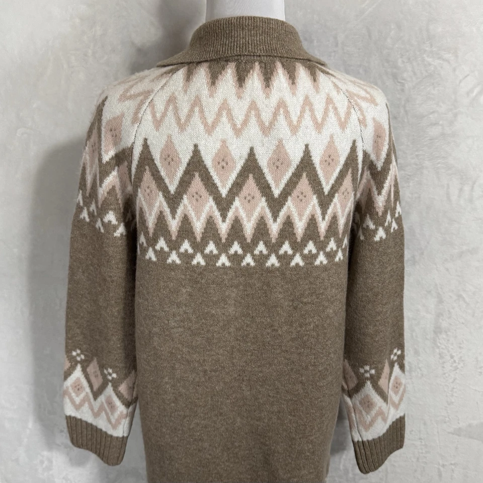 NUEVO Vestido Suéter Cynthia Steffe Cuadrado Talla M Gran Tamaño Fair Isle Cuello Preppy Foto 4 de 4