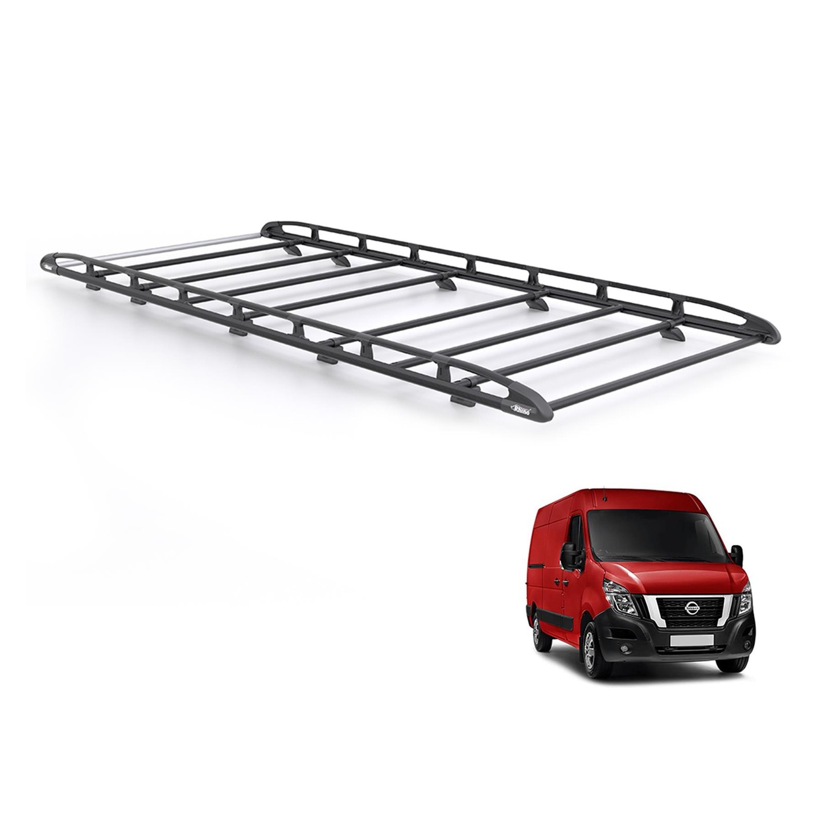 Nissan NV400 Roof Rack for 2010-2021 [L3H2] Rhino KammRack (Black)