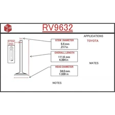 ITM Engine Components RV9632 Engine Intake Valve