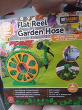 15m Flat Garden Hose with Real and Spray Attachment Nozzle