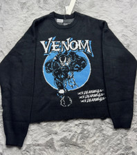 Venom Marvel Sweater Men's Smal Black Pull Over CVLA Los Angeles Small NWT Knit