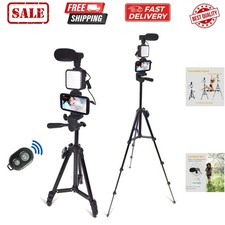 Smartphone Video Kit, Vlogging Kit, Youtuber Kit, with Microphone Light Tripo...