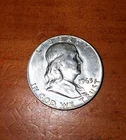 1963 Denver mint 50C Franklin Half Dollar 90% Silver U S Coin