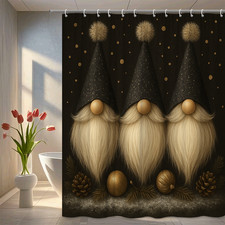 Christmas Gnome Shower Curtain - Festive Holiday Decor