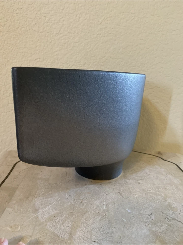 Jarrón Ikebana vintage japonés MCM 2 tonos modernista moderno Foto 3 de 4