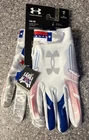 Under Armour TEXAS Adult Glue Grip Football Gloves America Flag Limited M UA F8