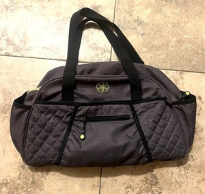Gaiam Yoga Tote Gym Quilted Bag Mat Holder Gray