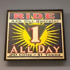 Vintage Carnival Rides Sign Midway Buck Print...