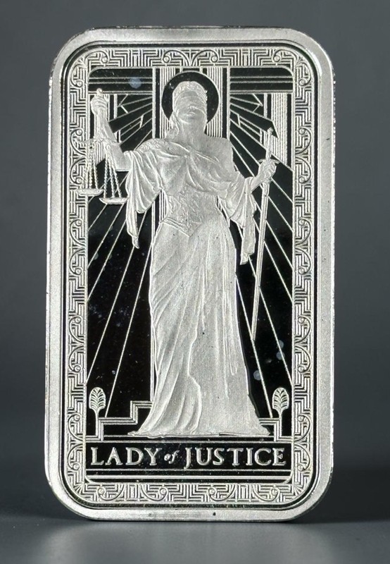 PAMP Suisse 1 oz .999 Fine Silver Bar Lady Justice Design w/ Capsule