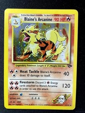 BLAINE'S ARCANINE 1/132 RARE GYM CHALLENGE UNLIMITED HOLO LIGHTLY PLAYED+