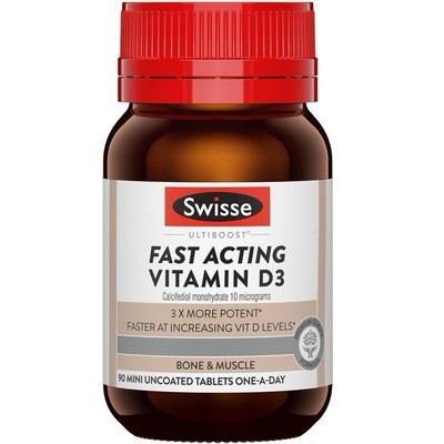 Swisse Ultiboost Fast Acting Potent Vitamin D3 Calcifediol Monohydrate 90 Tabs