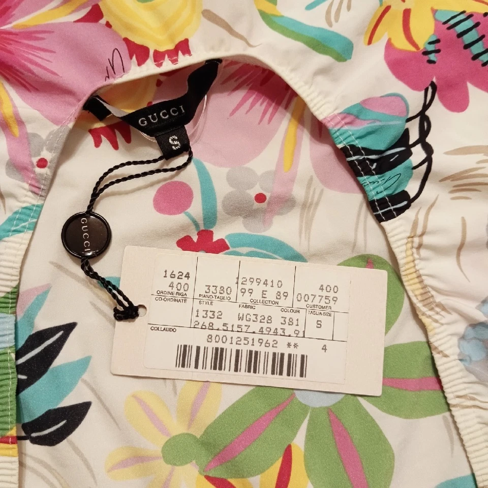 Traje de baño de diseñador de una pieza con estampado floral para mujer GUCCI 268-5157-4943 talla S Foto 4 de 4