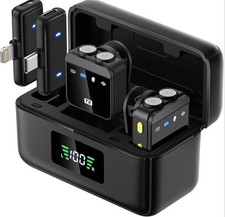 Wireless Microphone for iPhone 17/16/15 Android, 48khz 2 Pickups 70Hrs -2RX 2TX