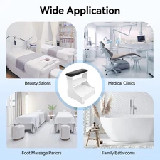 Rolling Foot Bath Stool Trolley W/ 4 Wheel Rest Pedicure Manicure Chair Funiture