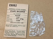 Lot Of 3 NOS Elgin 21/0 5388 Pivot 7-1/2 Balance Staffs For Cut Balance