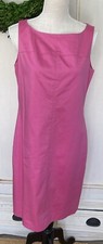 LAUREN RALPH LAUREN SLEEVELESS BARBIE BACK ZIP PINK STRETCH COTTON SHIFT DRESS 8