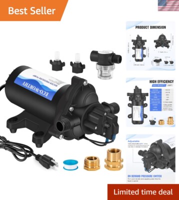 Reliable 4.0 GPM Water Pressure Pump for Marine, RV, and Irrigation - 110V