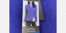 Eddie Bauer Womens 1/2 Zip Pullover Sweater ORIENT BLUE /GRAPE JUICE XXL NWT
