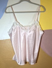 Vintage Eve Stillman New York Pink Cami Lace Size Medium Silky