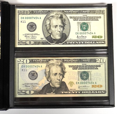 DESIGNS IN MOTION SERIES 2001 & 2004 $20 MATCHING SERIAL NUMBER SET 00007454 - Picture 4 of 6