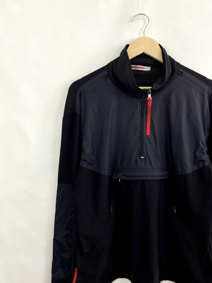 Vintage 90s Prada Nylon Anorak Jacket size L color dark blue | eBay
