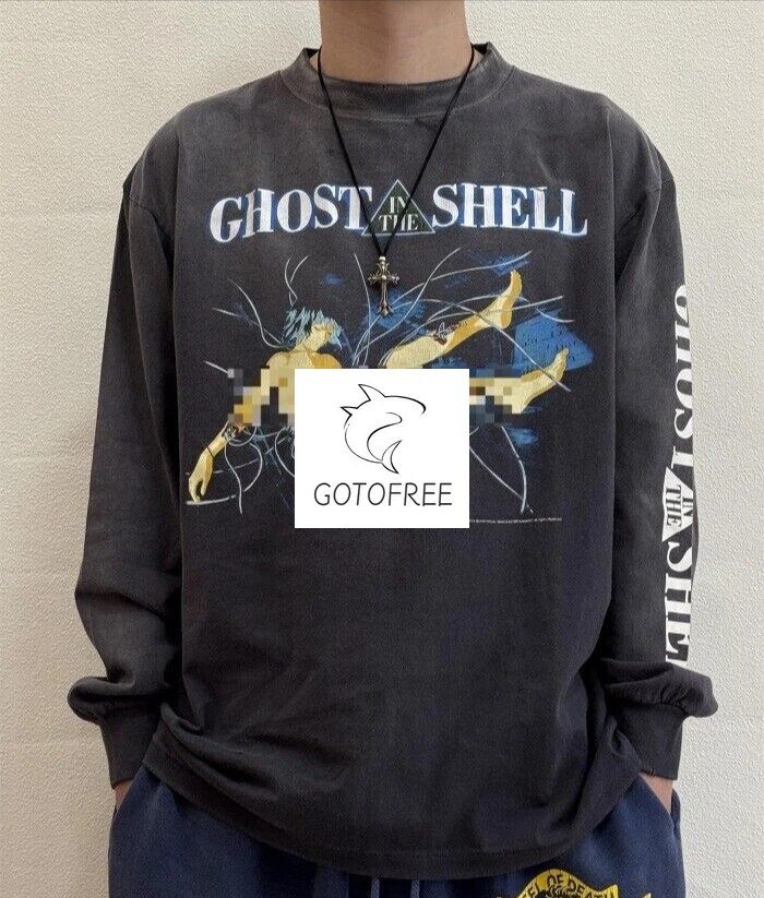 CAMISETA GOTOFREE 25FW SAINT GHOST THE SHELL MANGA LARGA NEGRA TOP JUMPER HOMBRE Foto 2 de 4