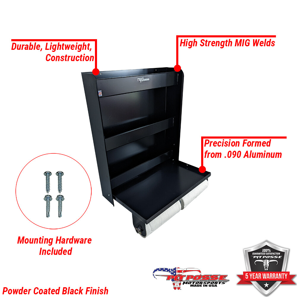 Extreme Max 5001.6035 Aluminum Hand Cleaning Station Organizer for Enclosed Race Trailer, Shop, Garage, Storage - Silver