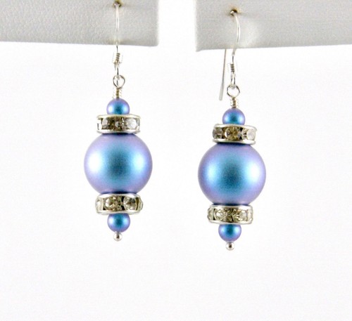 Petites Boucles D'oreilles Clips En Cristal Irisé Rectangulaires - Réf. W74, Occasion Comme Neuves