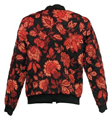 J Jason Wu Quilted Woven Bomber Jacket Red Floral XL New | eBay