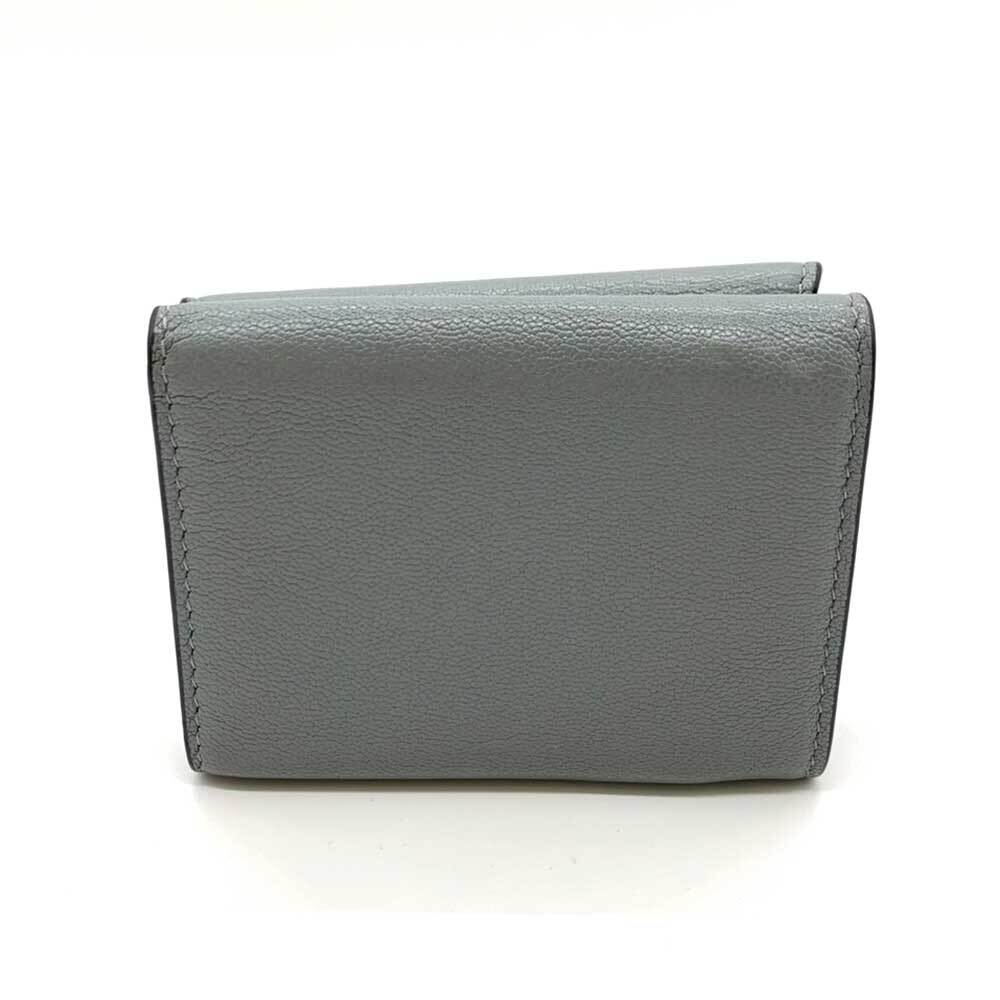○Christian Dior Wallet Saddle Gray Gold Metal Fittings Mini