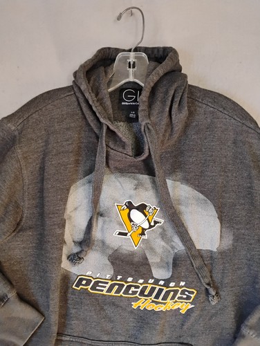Pitsburgh Penguins Sweatshirt Adult Large Gray Hooded Long Sleeve Logo Hoodie - Picture 6 of 12