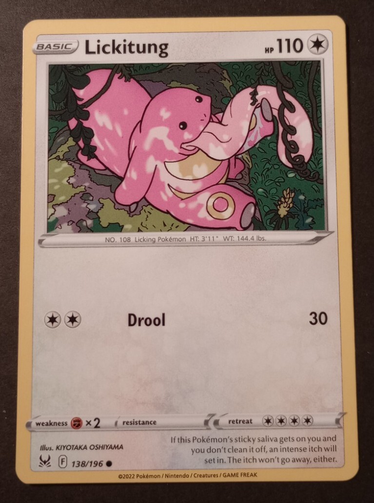 Pokemon Lost Origin Lickitung Common Card 138/196 NM