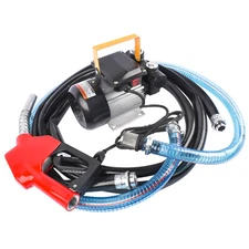Self Priming 110V AC 16GPM Oil Transfer Pump Fuel Diesel Pump Kit w/ Hose Nozzle