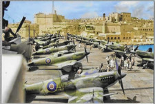 RAF Spitfires in Malta WW2 Re-Print 4x6 #1029**