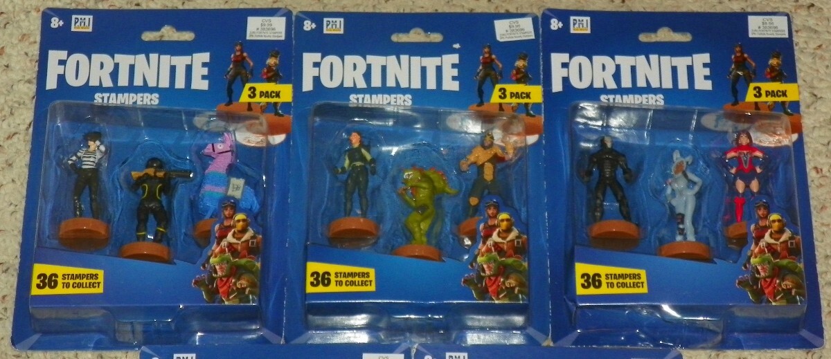 Authentic Fortnite Toppers Action Figure Stampers - 5 Sets