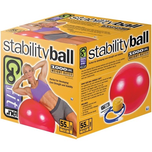 Stability Ball W/ Pump Exercise Equipment Balance Core Strength Training New - Picture 7 of 8