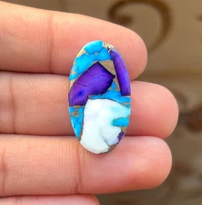 Violet Dahlia Spiny Oyster Kingman Turquoise Oval Cabochon Gemstone 22 Ct E0=37