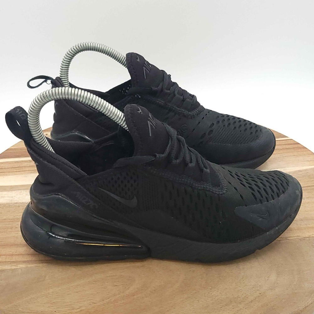 Nike Air Max 270 Triple Black BQ5776-001 Size 4Y Women's 6/6.5 Sneakers