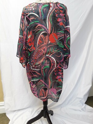 New PUCCI $900 Lightweight Flowy Tropical Print Coverup Tunic Top