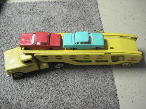 Vintage Tonka Car Carrier with two cars