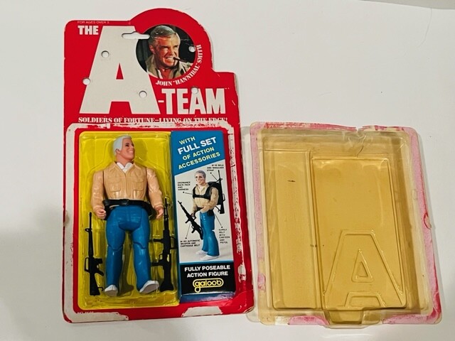 A-Team action figure vtg Galoob toy John Hannibal COMPLETE weapon