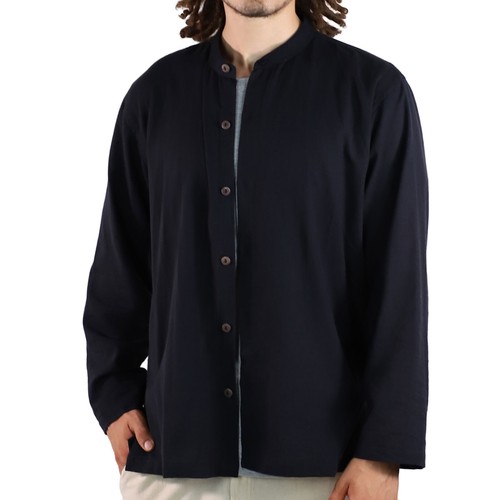 Art and Magic Men's Shirt Plain Fisherman Shirt Casual Goa Fair Shirt - Picture 12 of 26