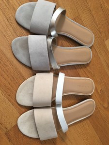 cream flat sandals